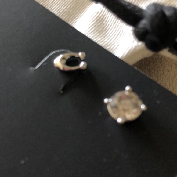 NWT Coach Brand logo C stud earrings -2 pairs pouch authentication card included - Picture 12 of 12